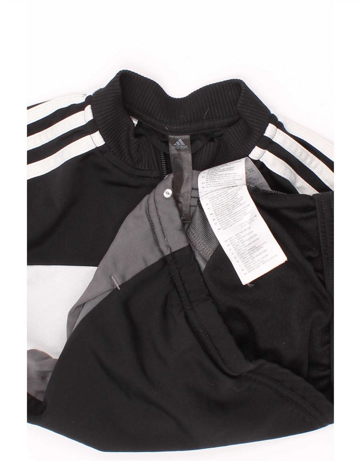 Спортивный костюм Adidas для мальчиков, верхняя куртка 5-6 лет, черный полиэстер с цветными блоками