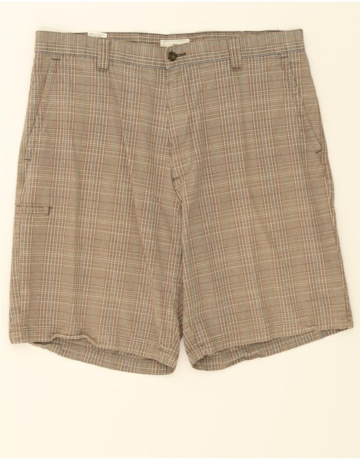 DOCKERS Mens Cargo Shorts W36 Large Grey Check Cotton Vintage Dockers and Second-Hand Dockers from Messina Hembry 
