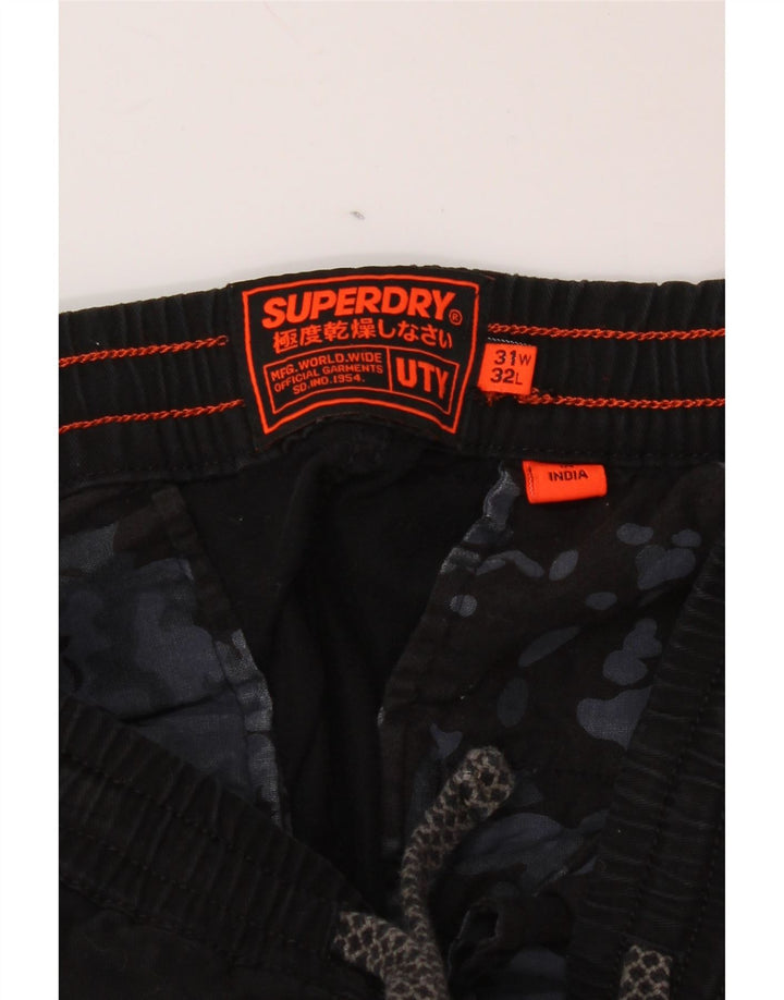 SUPERDRY Мужские узкие брюки-карго W31 L32, черный хлопок