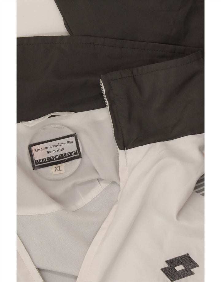 LOTTO Mens Tracksuit Top Jacket XL White Colourblock Polyester Vintage Lotto and Second-Hand Lotto from Messina Hembry 