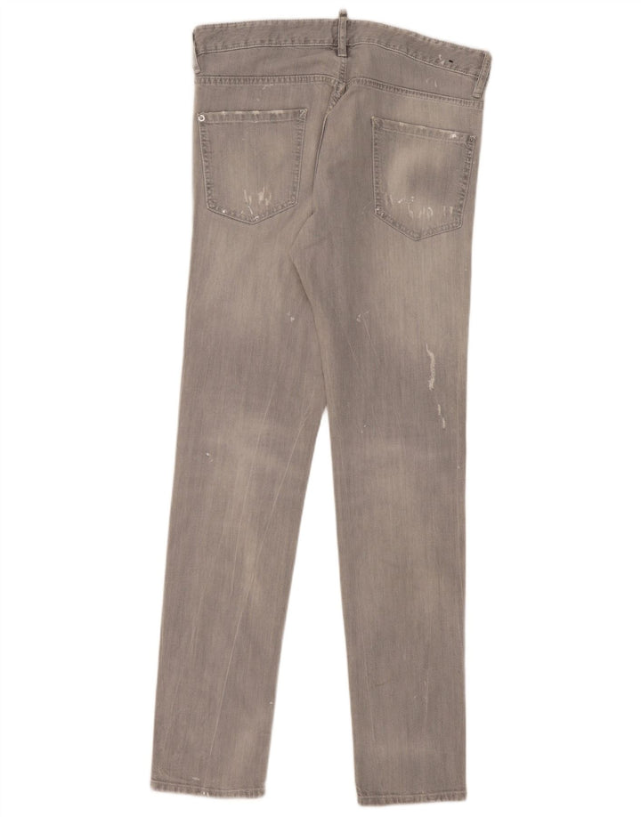 Dsquared2 Женские узкие джинсы с потертостями IT 50 XL W36 L35 Серый хлопок