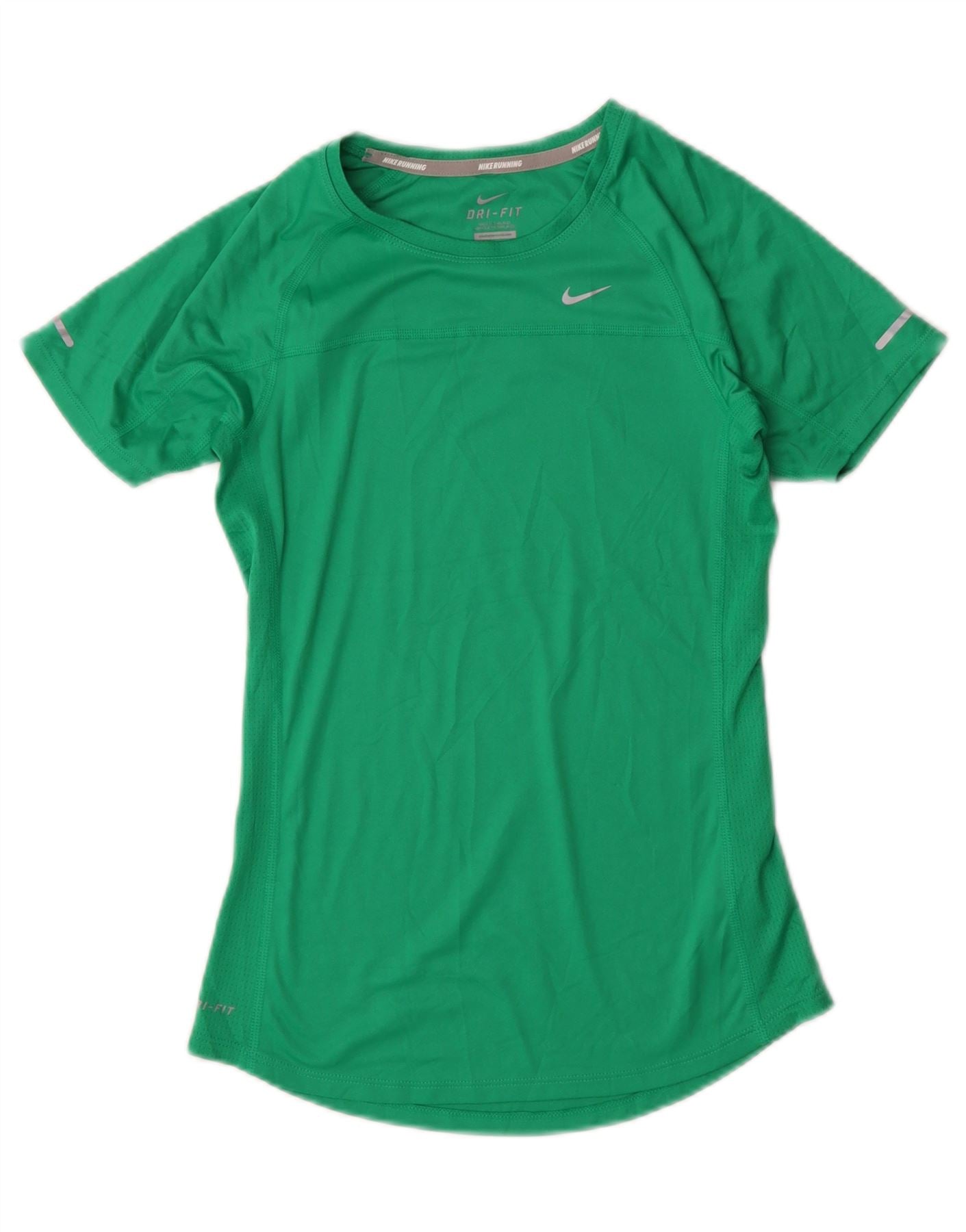 NIKE Womens Dri Fit Graphic T-Shirt Top UK 6 XS Green Polyester Vintage Nike and Second-Hand Nike from Messina Hembry 