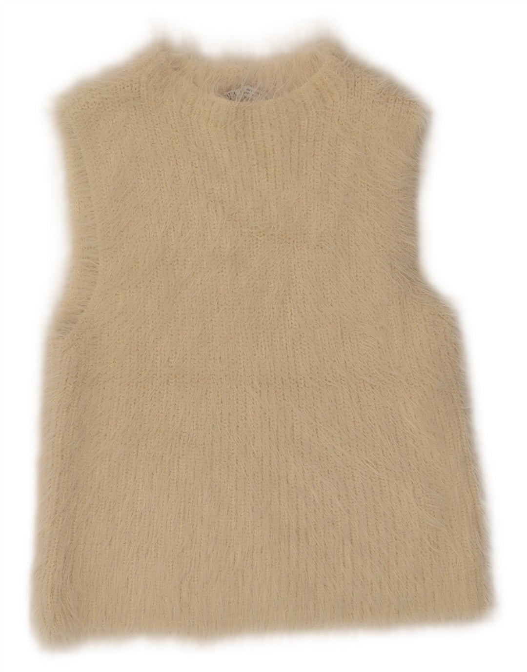 Женская укороченная майка Zara UK 14, большой бежевый полиамид