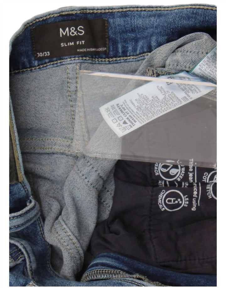 Женские узкие джинсы Marks & Spencer W30 L33 синие, хлопок