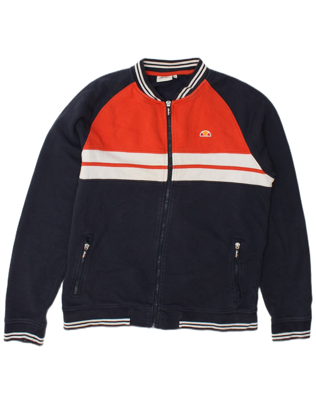 Мужской спортивный костюм Ellesse, верхняя куртка XL, темно-синий, хлопок с цветными блоками
