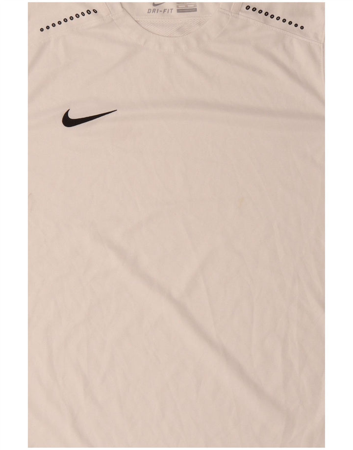 Мужская футболка NIKE Dri Fit Top XL, белый полиэстер с цветными блоками