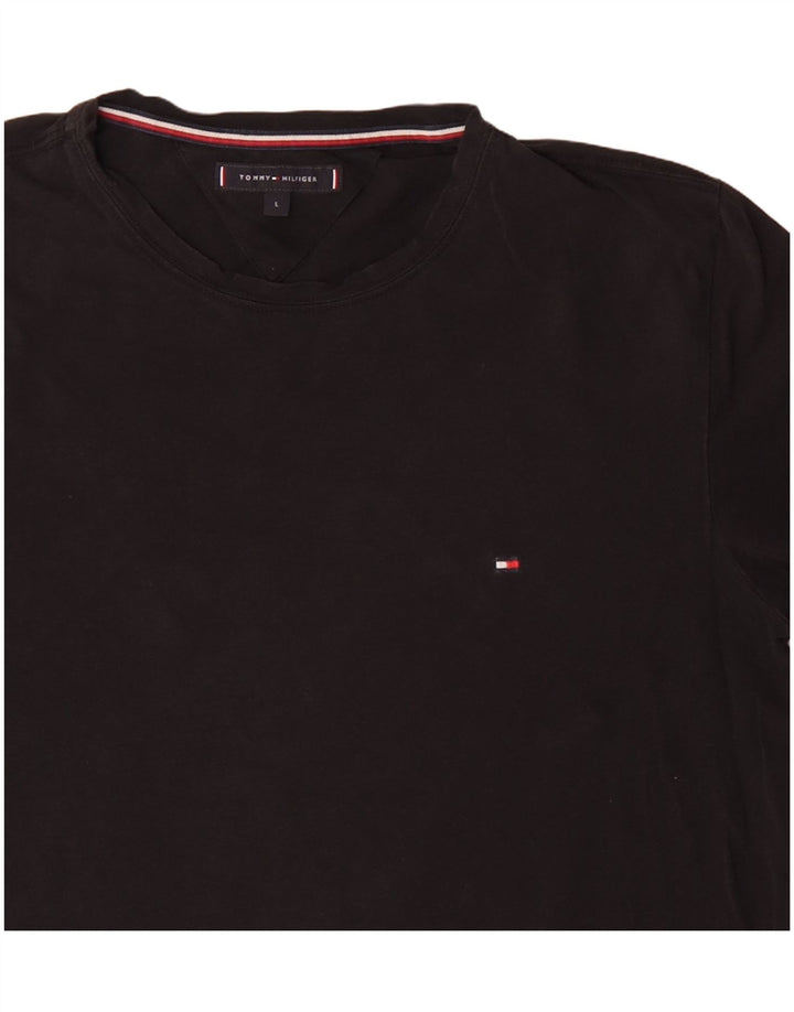 Мужская футболка Tommy Hilfiger, большой черный хлопок