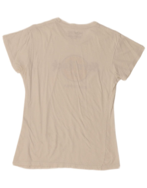 Женская футболка с рисунком Hard Rock Cafe Barcelona Top UK 14, большая белая