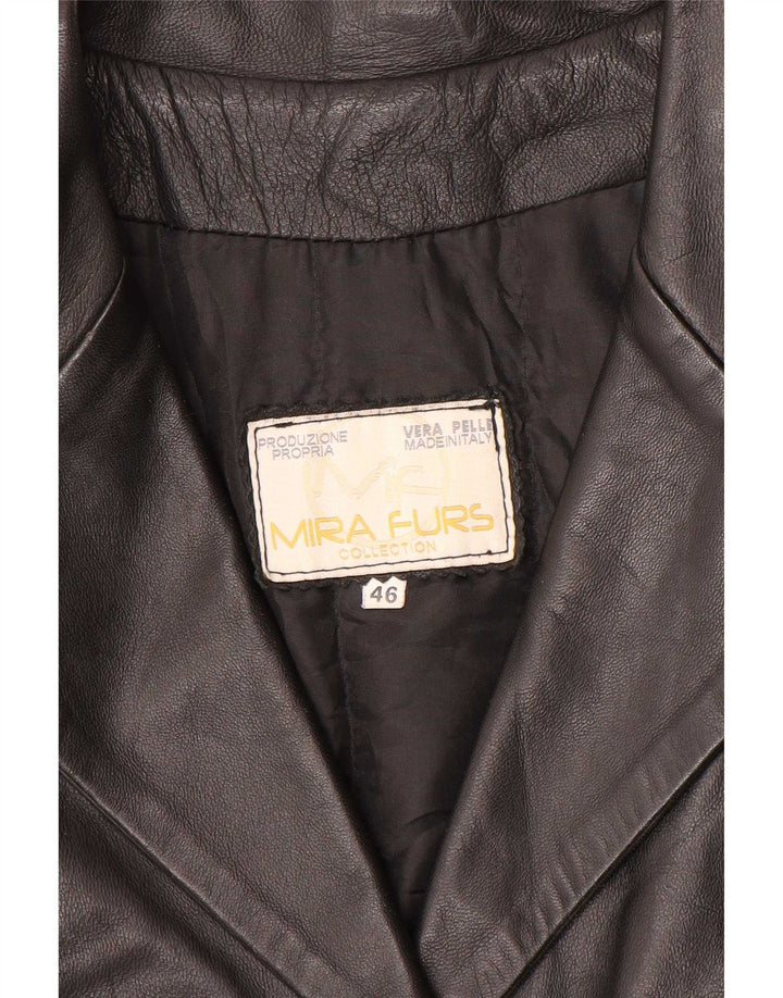 Женская кожаная куртка Mira Furs IT 46 Большая черная кожа