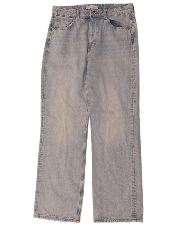 Женские широкие джинсы с высокой талией Zara EU 42, большие W32 L32, синие, хлопок