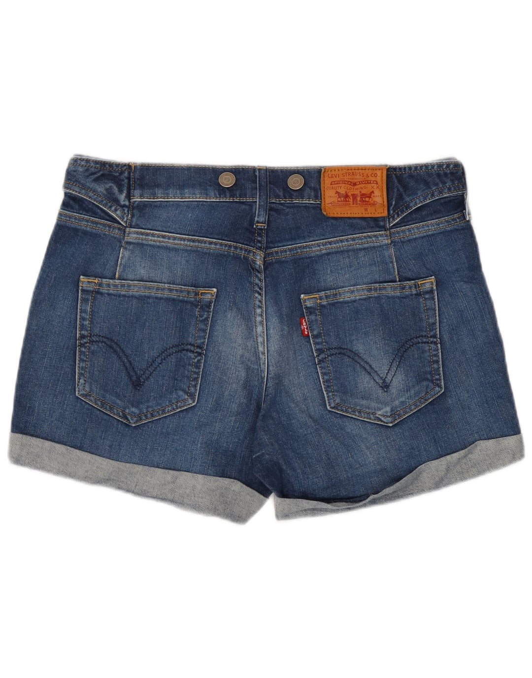 Женские джинсовые шорты Levi's W30, хлопковые, среднего синего цвета