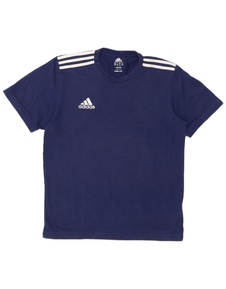 Мужская футболка ADIDAS Top UK 38/40 Medium Navy Blue Хлопок