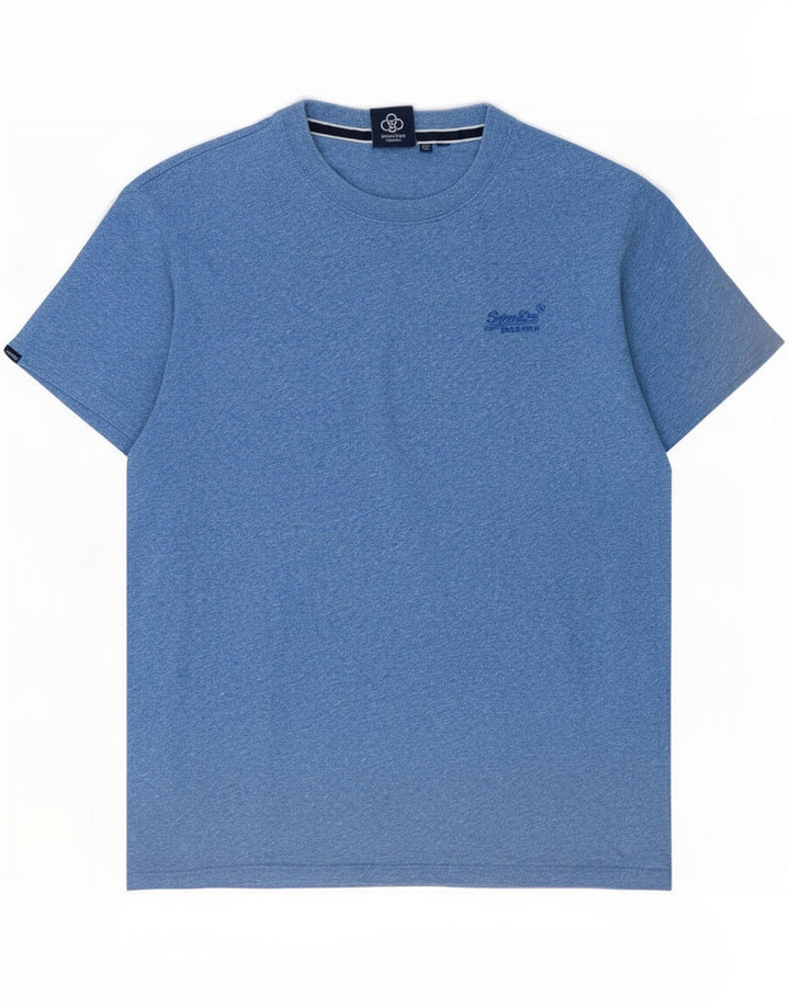 Мужская футболка Superdry Top из хлопка среднего синего цвета с крапинками