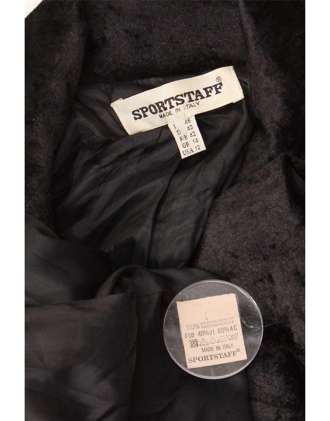 Женский двубортный пиджак Sportstaff UK 14, большой черный полиэстер