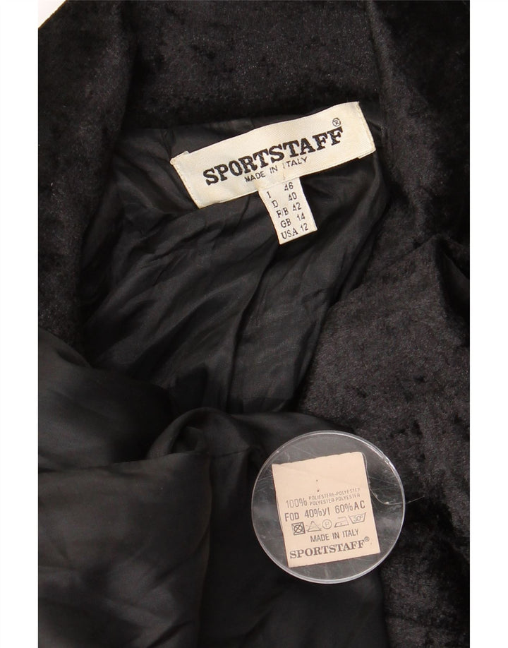 Женский двубортный пиджак Sportstaff UK 14, большой черный полиэстер