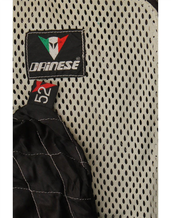 Мужская кожаная байкерская куртка Dainese IT 52, большая черная