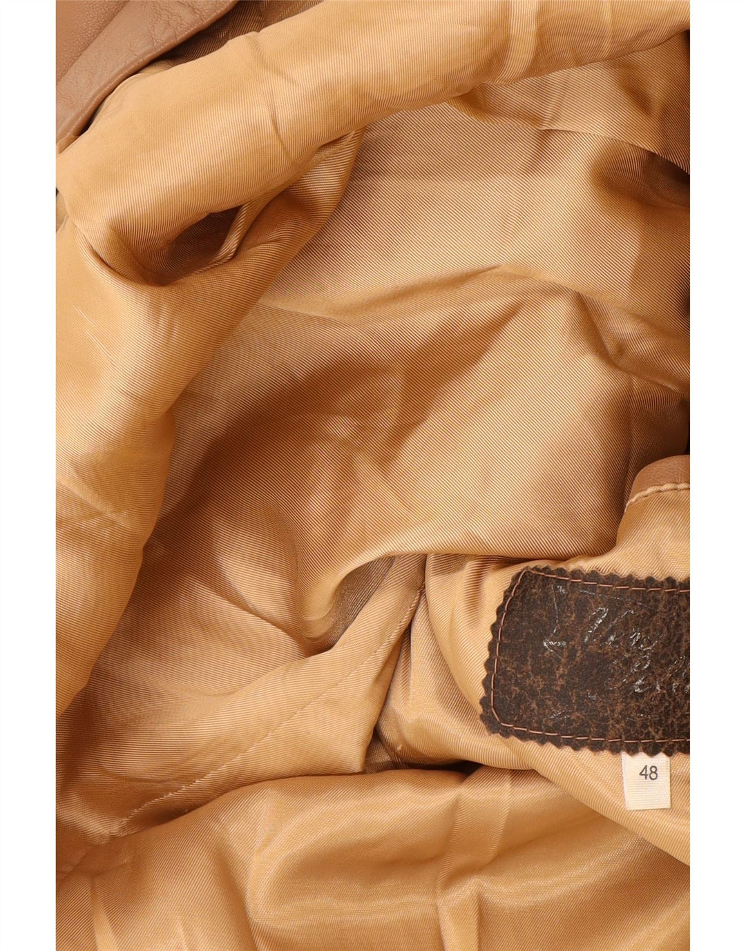 ВИНТАЖНЫЙ Мужской кожаный пиджак на 2 пуговицах IT 48 Средний Бежевый Кожаный