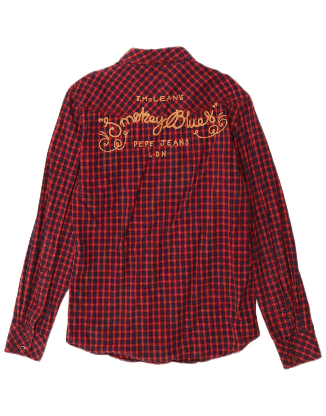 PEPE Jeans Мужская фланелевая рубашка с рисунком, маленькая красная клетка, хлопок