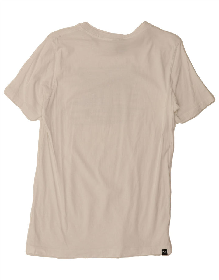 PUMA Mens Graphic T-Shirt Top Small White Vintage Puma and Second-Hand Puma from Messina Hembry 