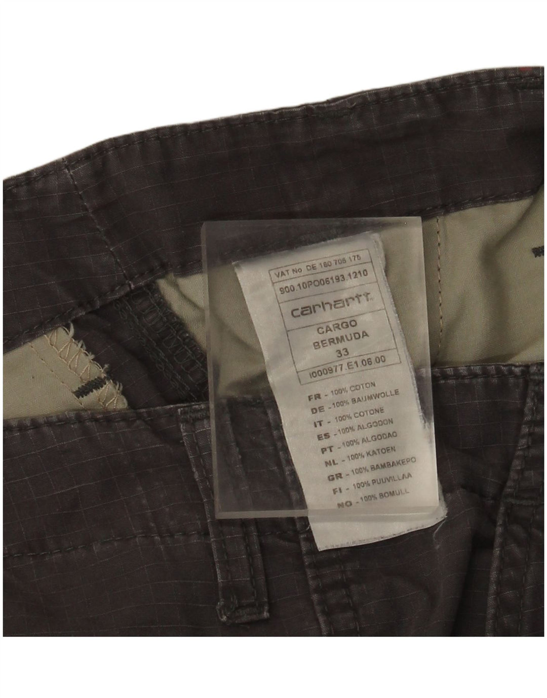 Мужские шорты карго Carhartt W33, хлопковые, среднего серого цвета