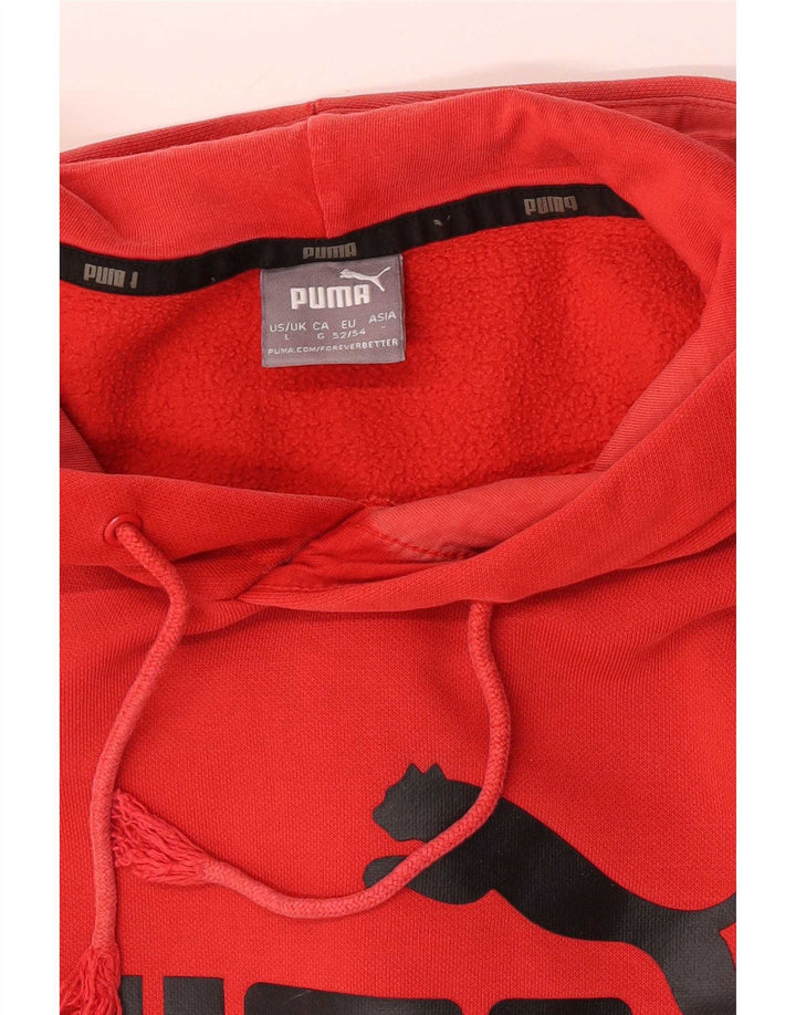 Мужской джемпер с капюшоном с рисунком Puma, большой красный