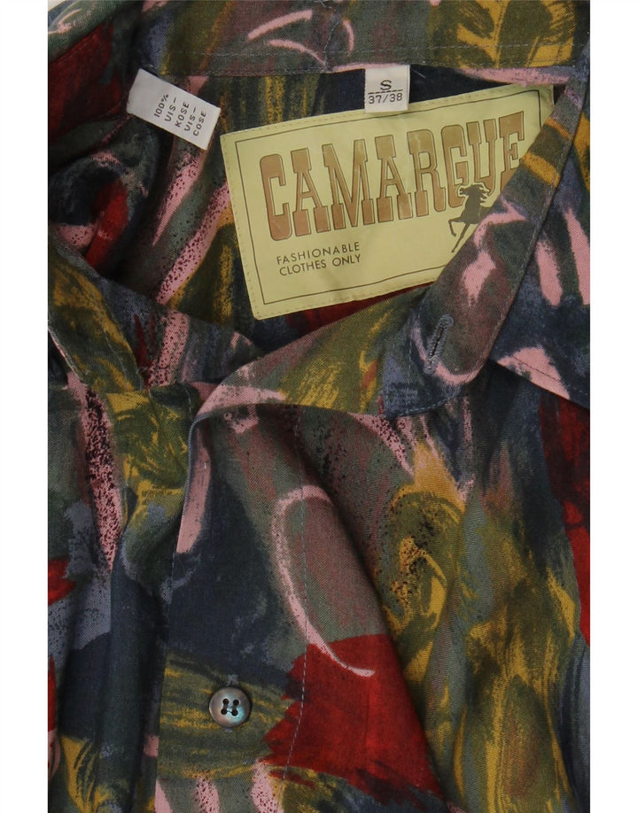 Мужская рубашка Camargue с абстрактным узором, размер 37/38, маленькая, разноцветная вискоза