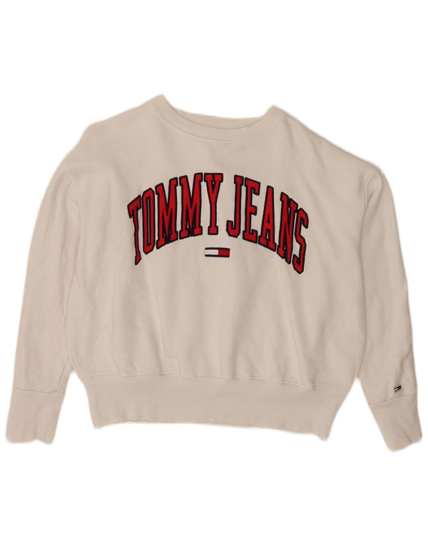 Tommy Hilfiger Женский свитер свободного кроя с рисунком UK 10, маленький белый