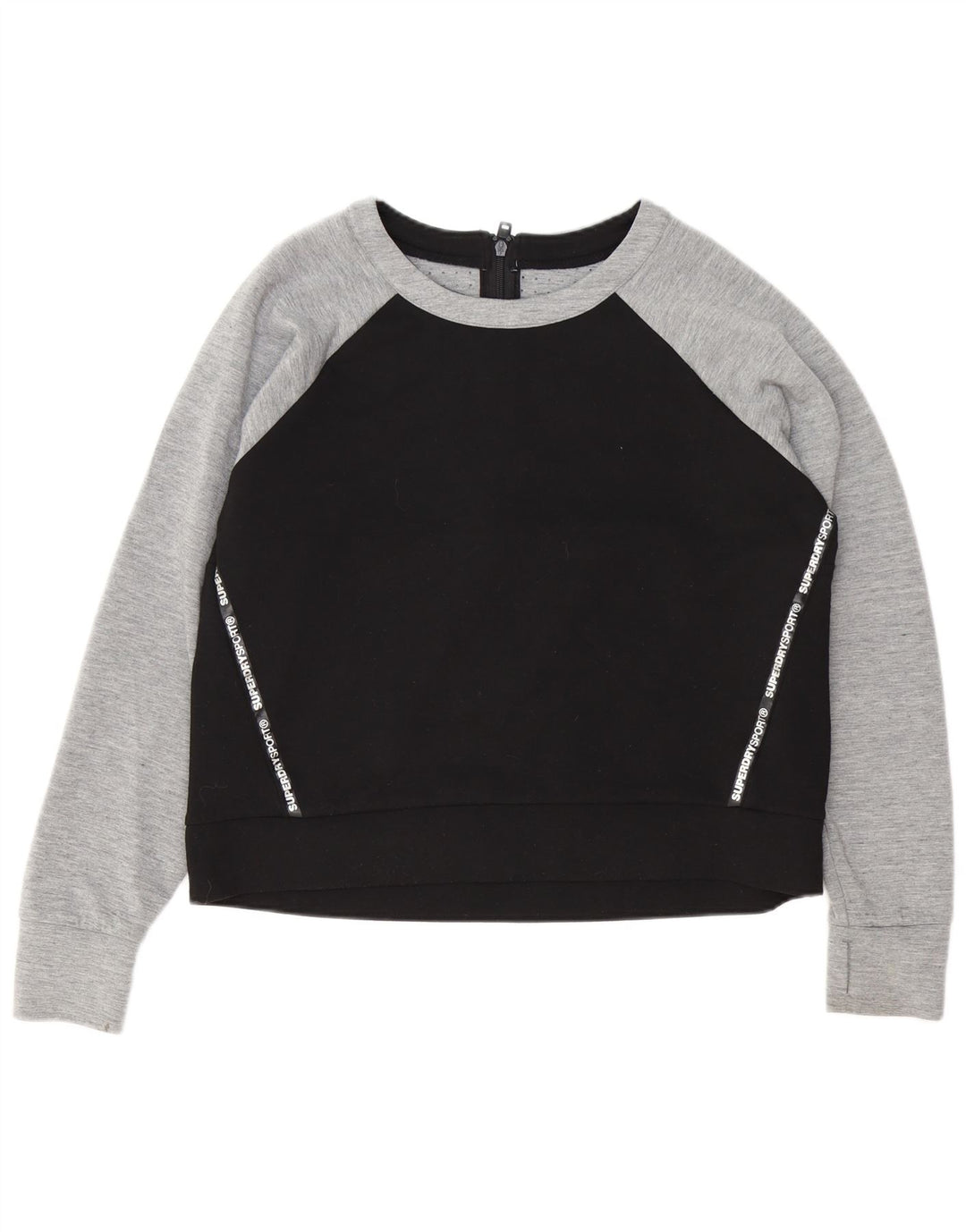 Женский свитшот с рисунком Superdry UK 16, большой черный цвет с цветными блоками