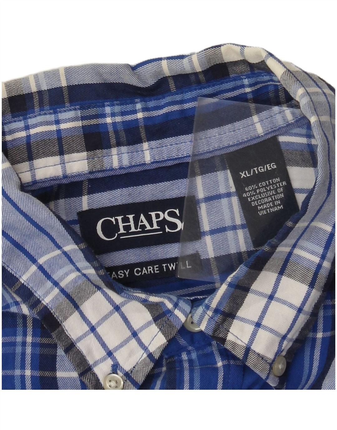 Мужская фланелевая рубашка Chaps XL, синяя клетка, хлопок