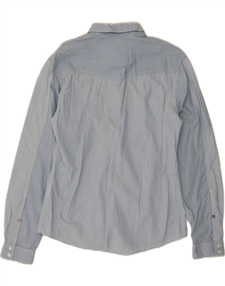 ESPRIT Mens Shirt Medium Blue Pinstripe Cotton Vintage Esprit and Second-Hand Esprit from Messina Hembry 