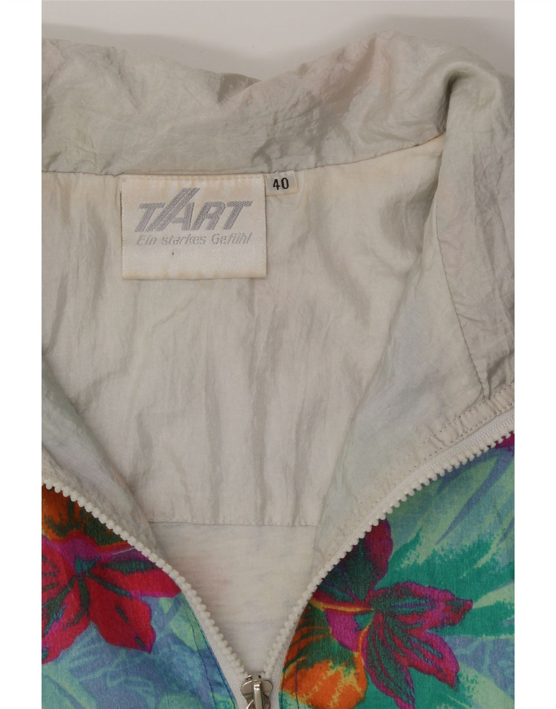 TART Mens Rain Jacket UK 40 Large Blue Floral Polyamide Vintage Tart and Second-Hand Tart from Messina Hembry 