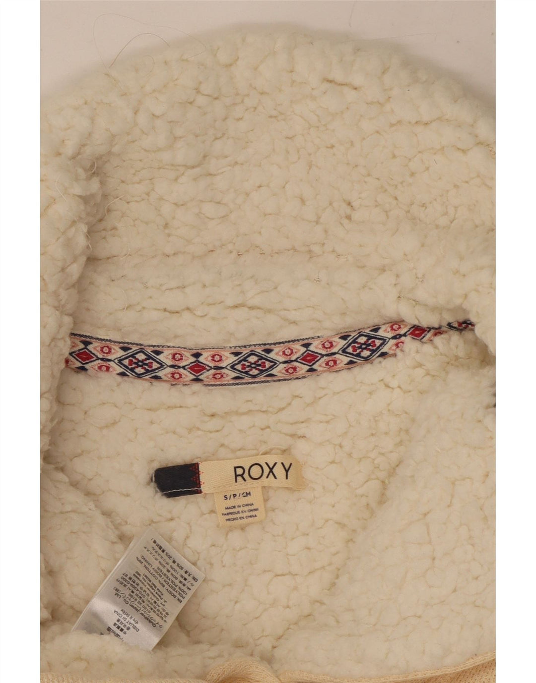 Женский спортивный костюм ROXY из шерпа, верхняя куртка UK 10, маленький белый хлопок
