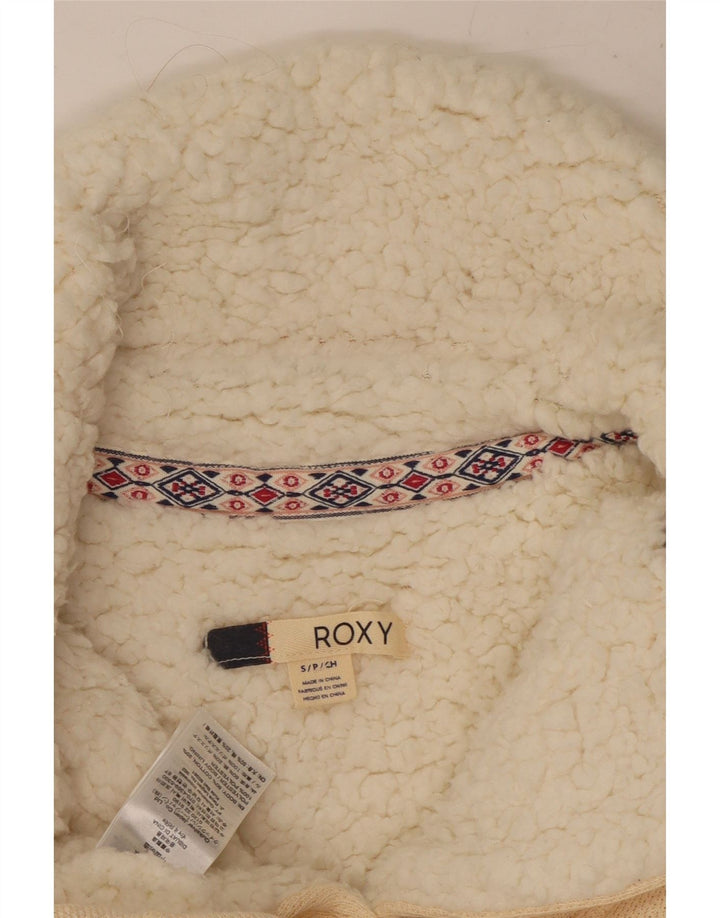 Женский спортивный костюм ROXY из шерпа, верхняя куртка UK 10, маленький белый хлопок