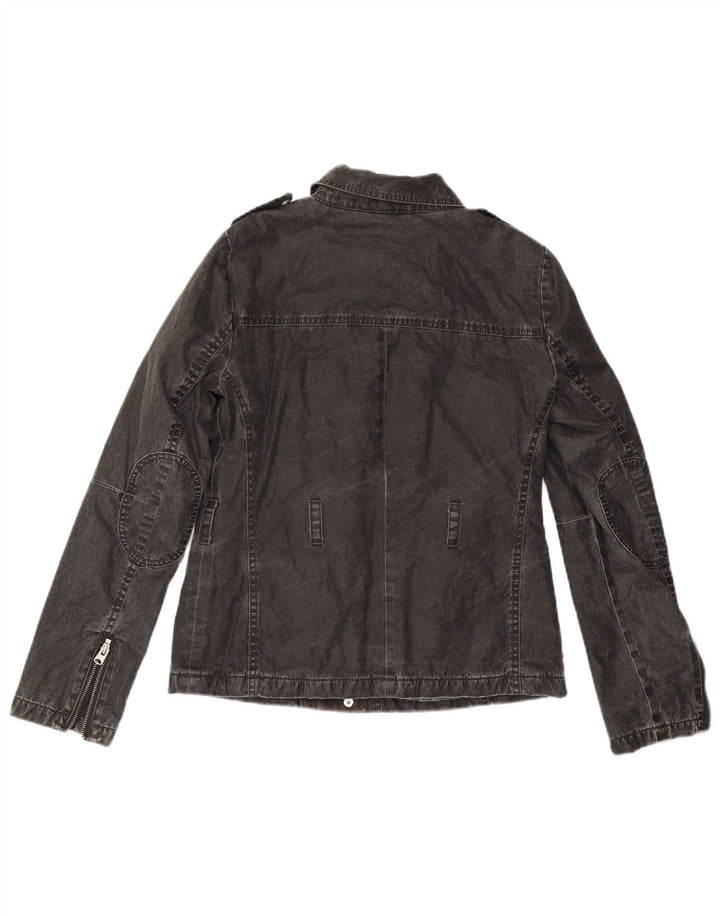 Женская джинсовая куртка Topshop UK 8, маленькая, черный полиакрил