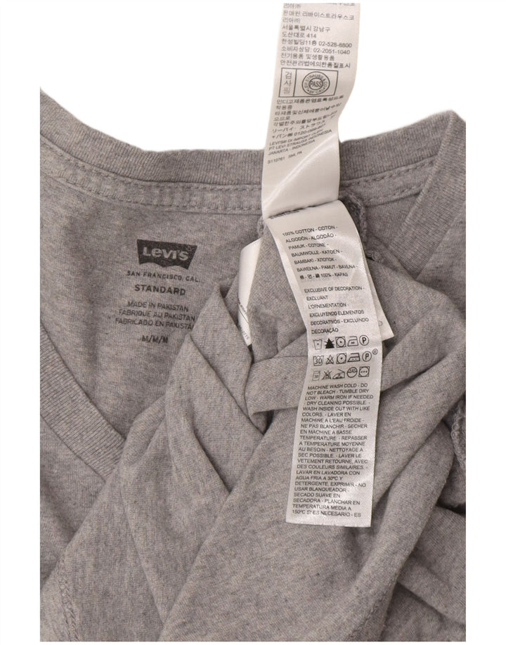 Мужская футболка стандартного цвета LEVI'S, хлопковый топ среднего серого цвета