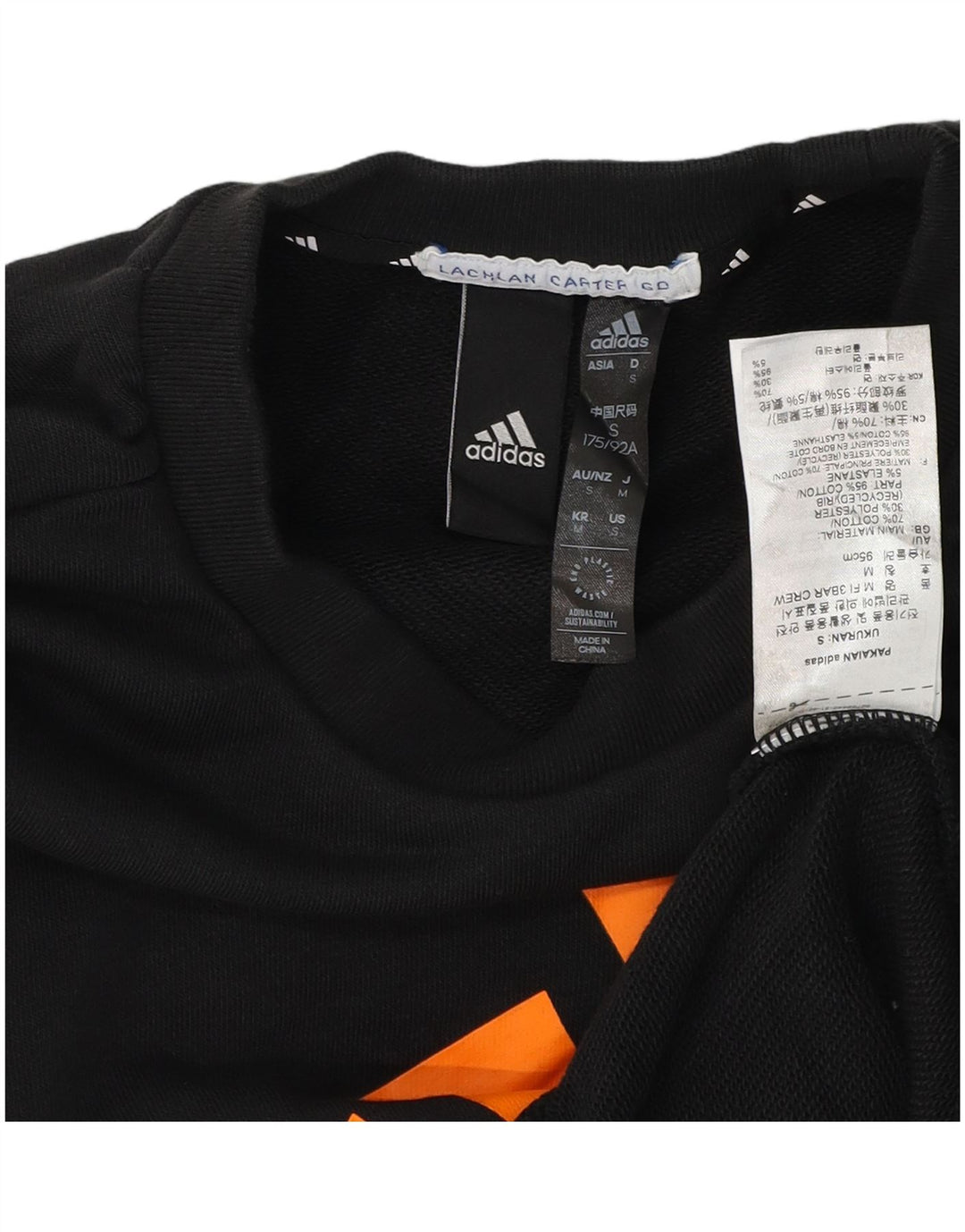 Мужской свитер с рисунком Adidas, маленький черный хлопковый джемпер
