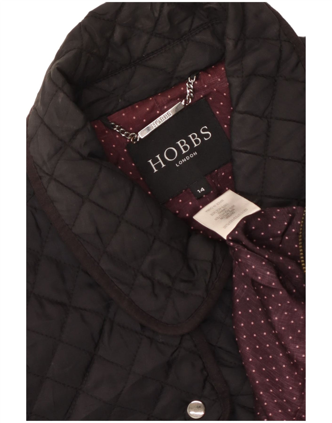 Женское стеганое пальто Hobbs UK 14, большой черный нейлон