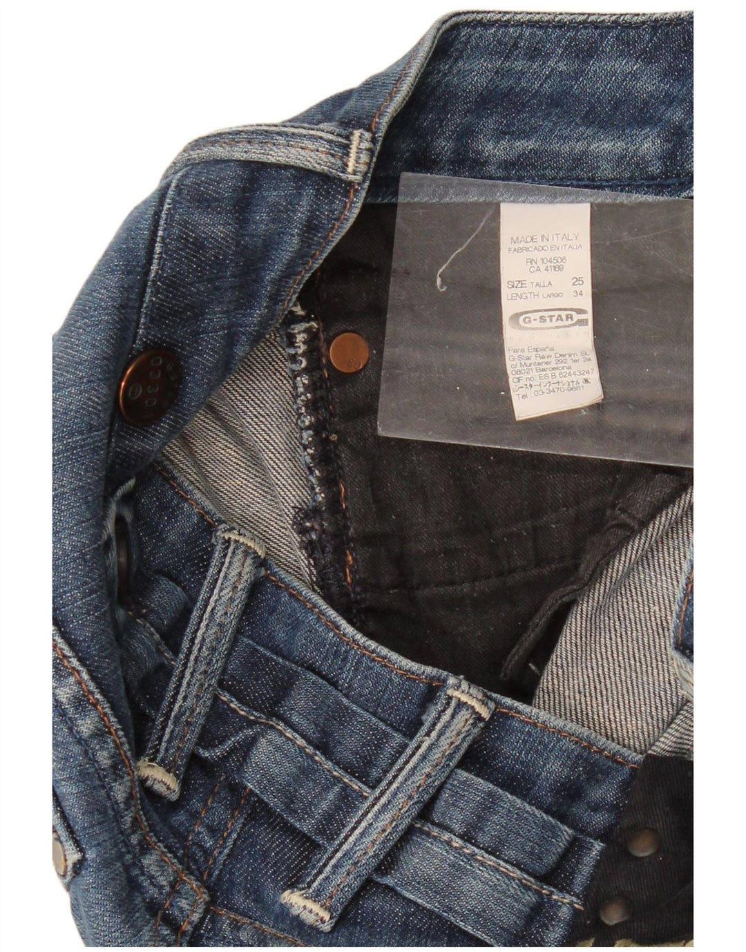 Женские джинсы скинни с низкой талией G-Star W25 L34, синий хлопок