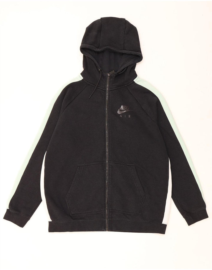 Мужской свитер с капюшоном на молнии NIKE, большой черный, хлопковый с цветными блоками