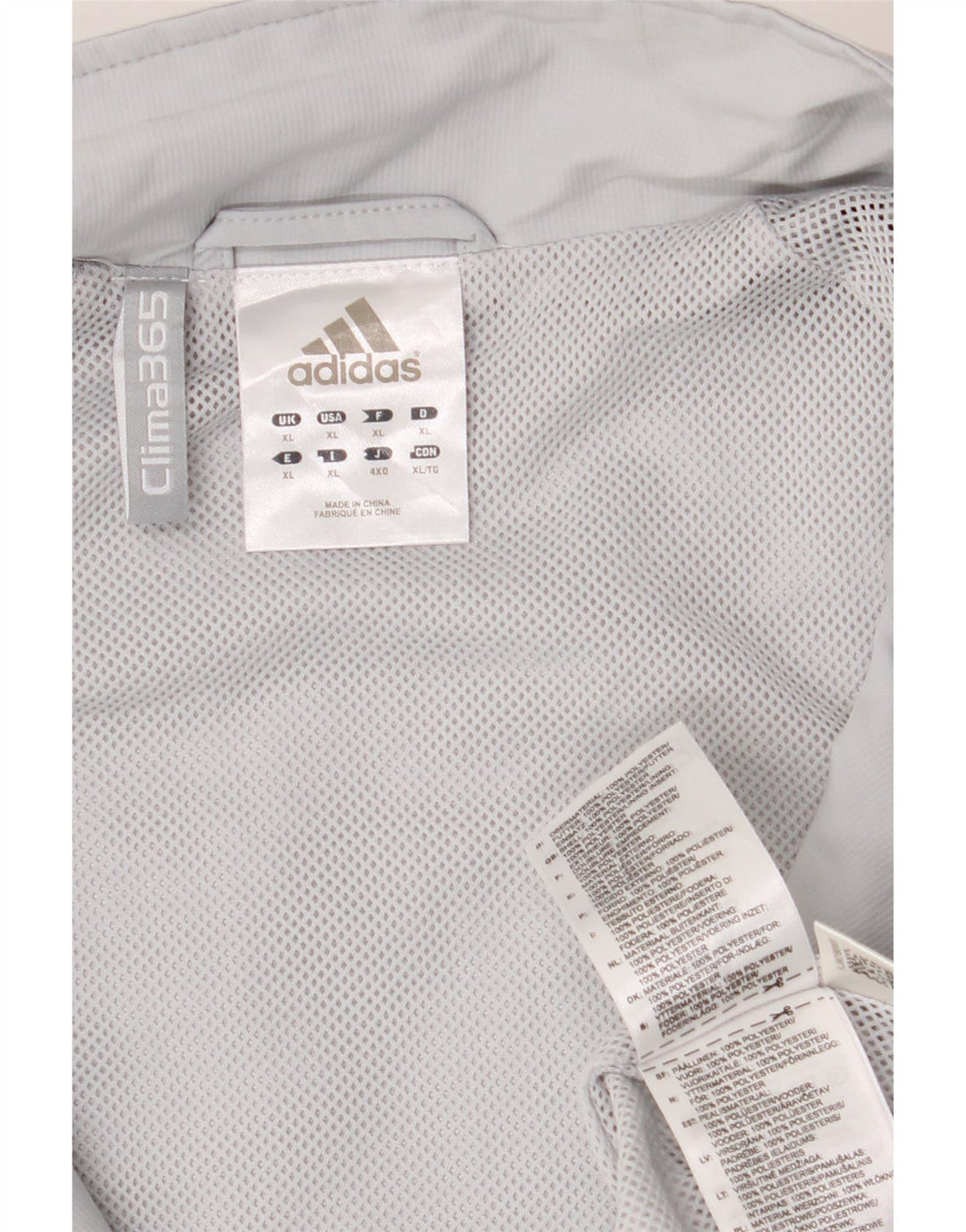 Мужская дождевик ADIDAS Clima 365 UK 42 XL, серый полиэстер с цветными блоками