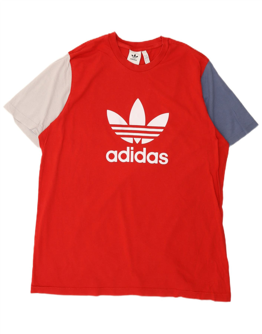 Мужская футболка ADIDAS с рисунком, XL, красный, хлопок с цветными блоками