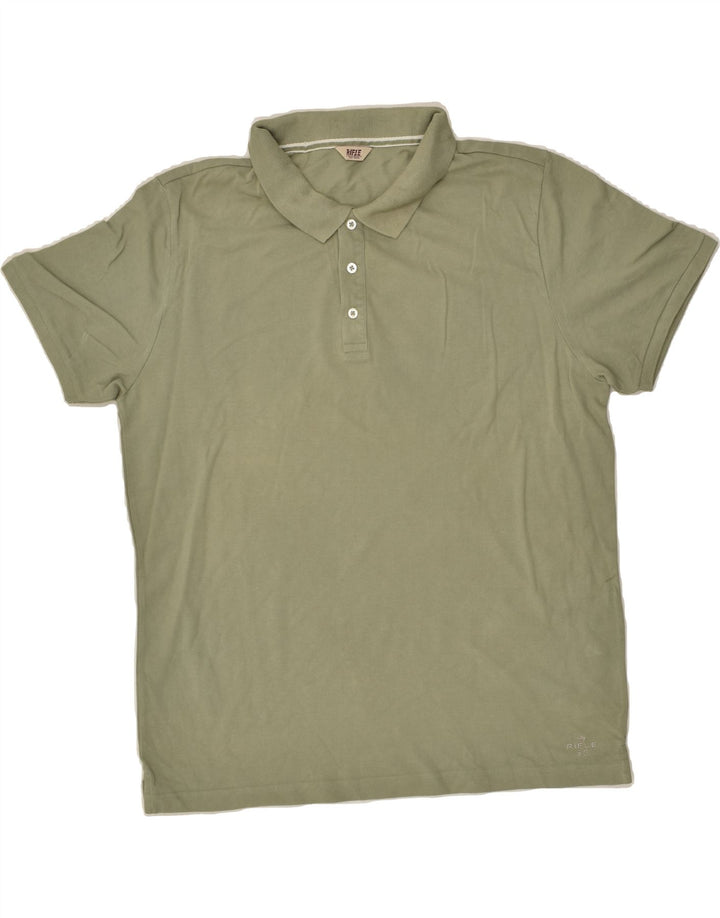 RIFLE Mens Slim Polo Shirt 3XL Green Cotton | Vintage Rifle | Thrift | Second-Hand Rifle | Used Clothing | Messina Hembry 
