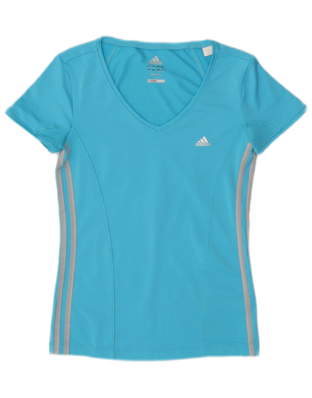 Женская футболка Adidas Climacool Top UK 10, маленькая, синяя, полиэстер
