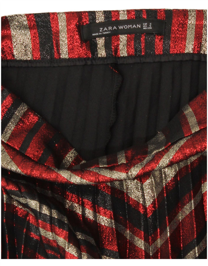 Zara Женская плиссированная юбка-нож, маленькая W26, полиэстер в разноцветную полоску