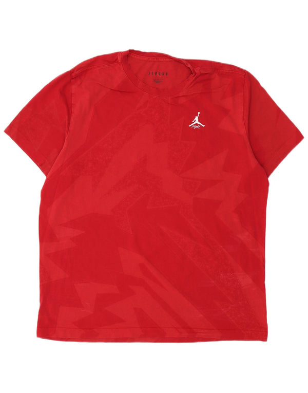 Мужская футболка Jordan Top XL, красный хлопок с геометрическим рисунком