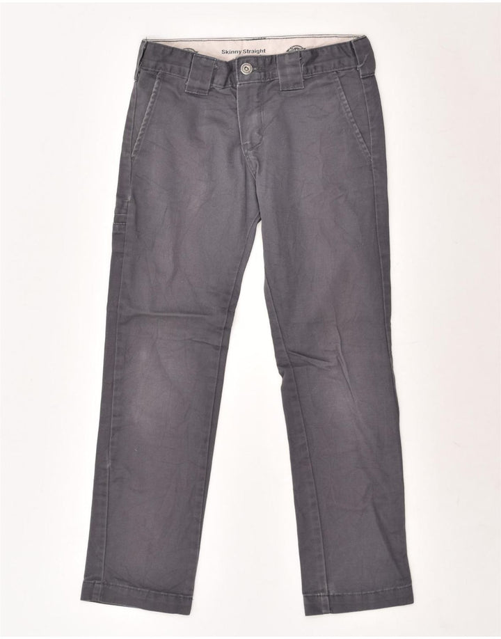 DICKIES Boys Skinny Straight Chino Trousers 9-10 Years W24 L24 Grey Cotton | Vintage Dickies | Thrift | Second-Hand Dickies | Used Clothing | Messina Hembry 
