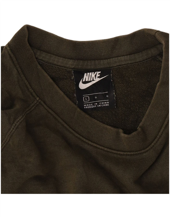 Мужской свитшот с рисунком Nike, большой цвет хаки, цветной блок