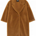 Женское пальто оверсайз Teddy Bear Zara UK 14, средний коричневый цвет, полиэстер