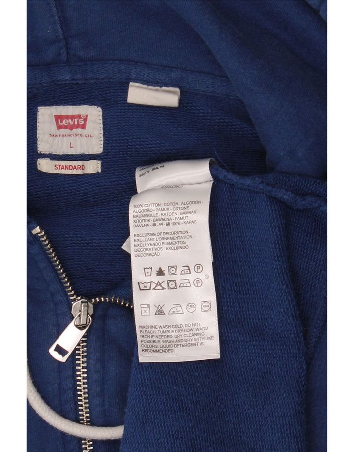 Мужской свитер с капюшоном на молнии Levi's, большой синий, хлопковый