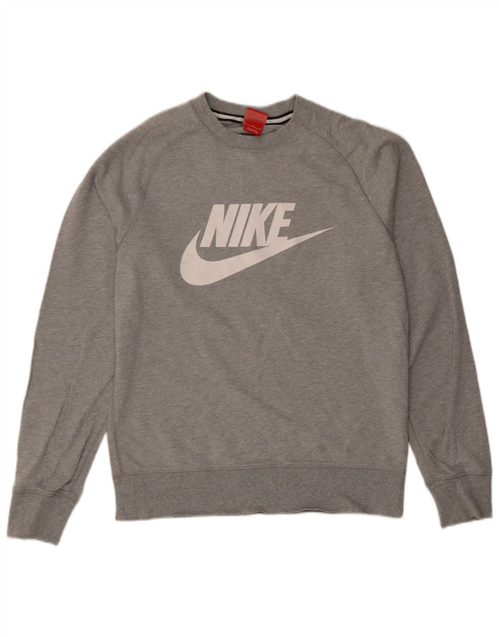 Мужской свитер с рисунком Nike, маленький серый в крапинку